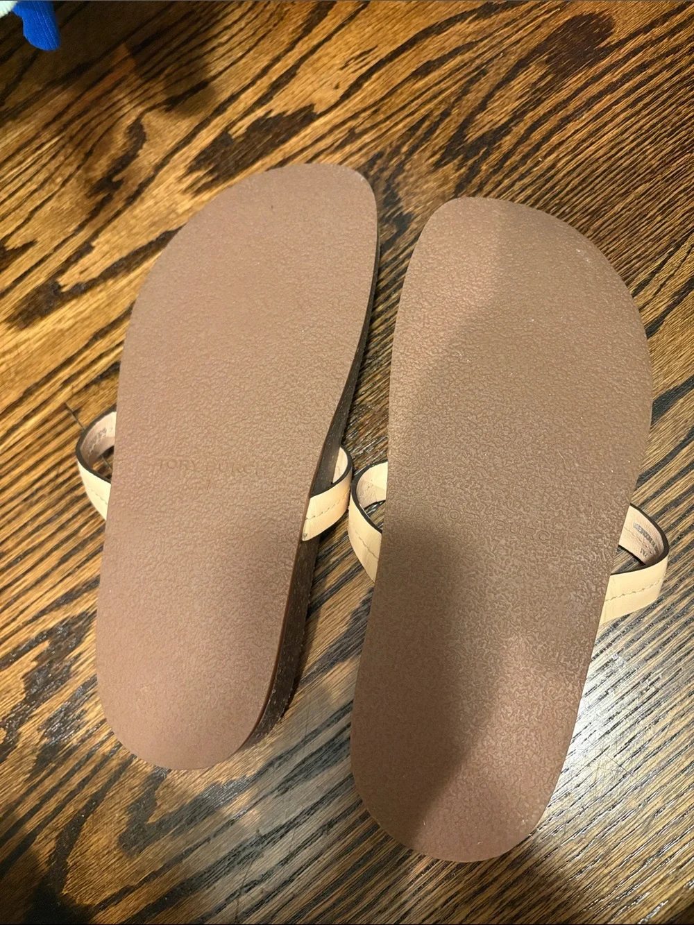 Tory Burch Nude/Pale Pink Logo Thong Sandals Miller Cloud Sandals size 7